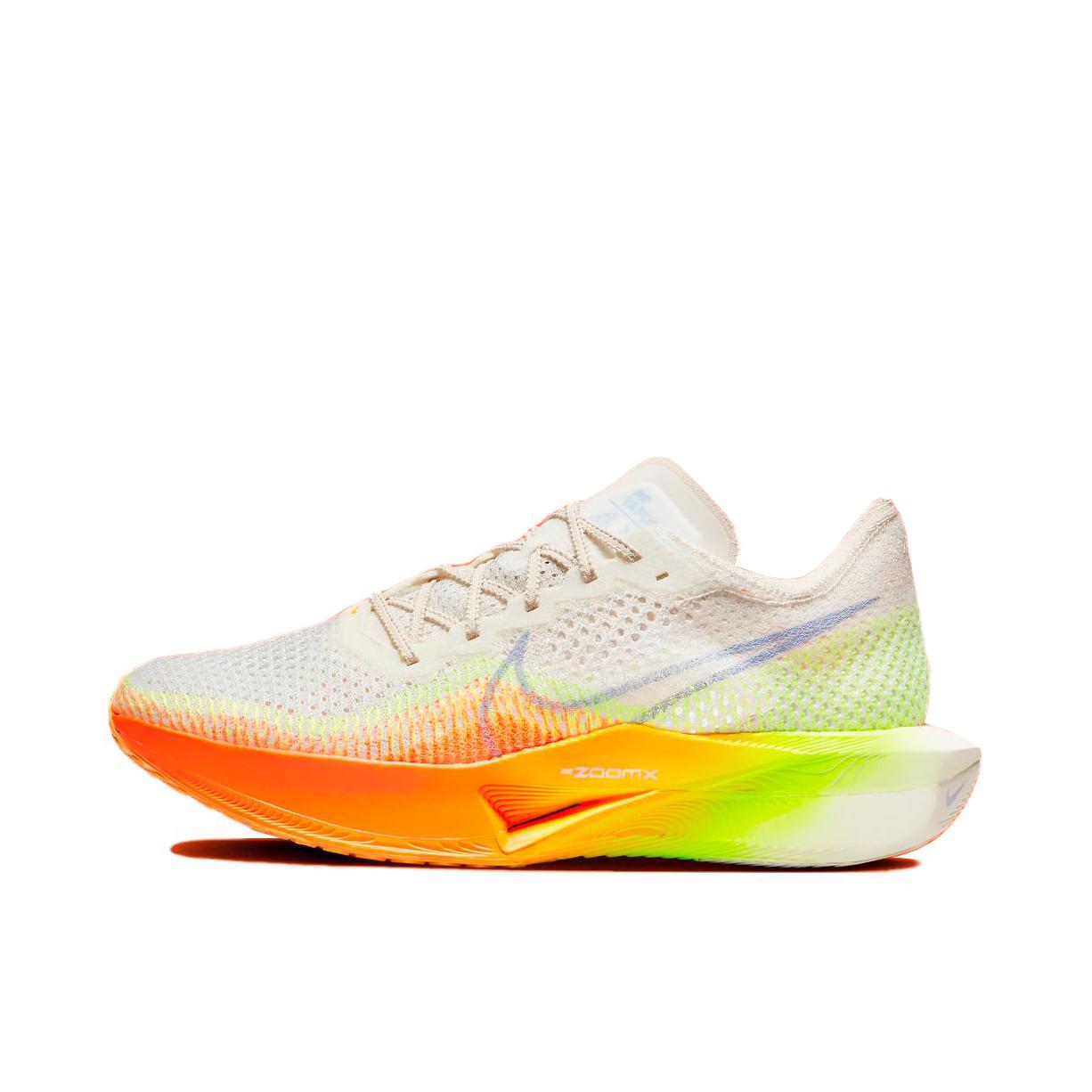 推荐商品：Nike ZoomX Vaporfly NEXT% 3 跑鞋 碳板马拉松公路竞速舒适缓震防滑耐磨支撑回弹飞织 白色/橙色/绿色