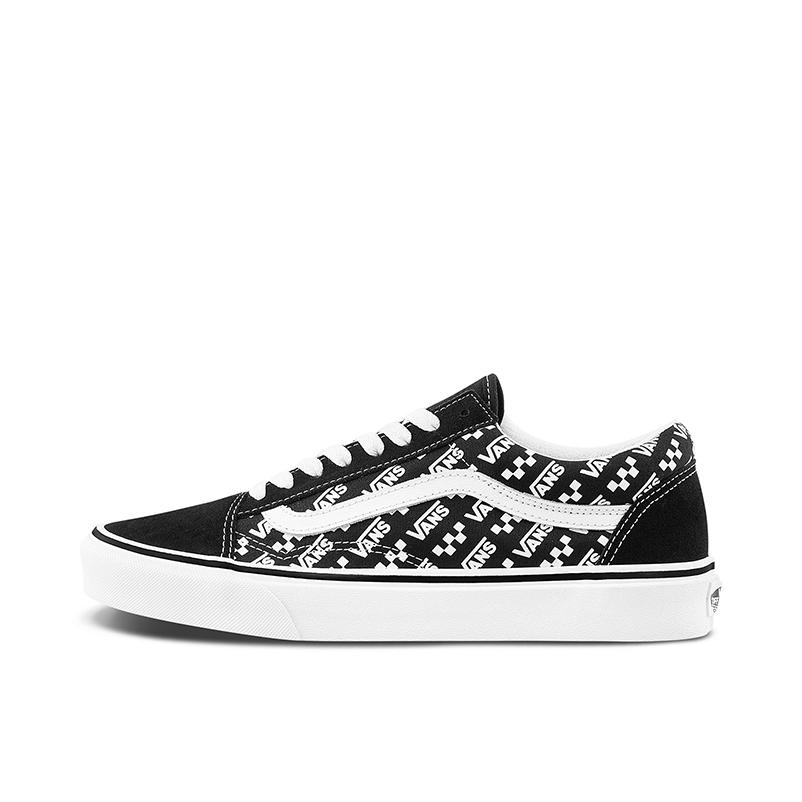 推荐商品：Vans/范斯 Old Skool 滑板鞋 板鞋 轻便防滑复古舒适经典 黑白/Logo满印