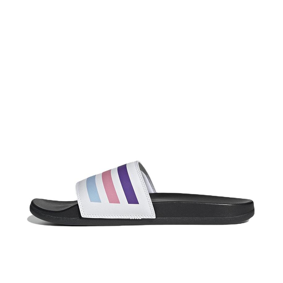 推荐商品：adidas Adilette Comfort 防滑耐磨 轻便透气 简约 防水 舒适百搭一字 休闲 拖鞋 白色/紫色/粉色