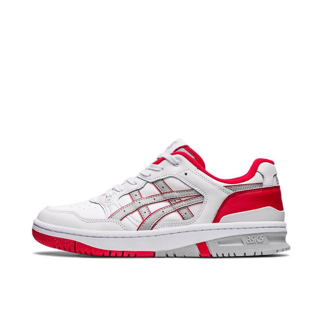 推荐商品：Asics/亚瑟士 EX89 减震防滑 舒适耐磨 透气 圆头 休闲运动 时尚 防水 简约复古 合成革 板鞋 白色/灰色/红色