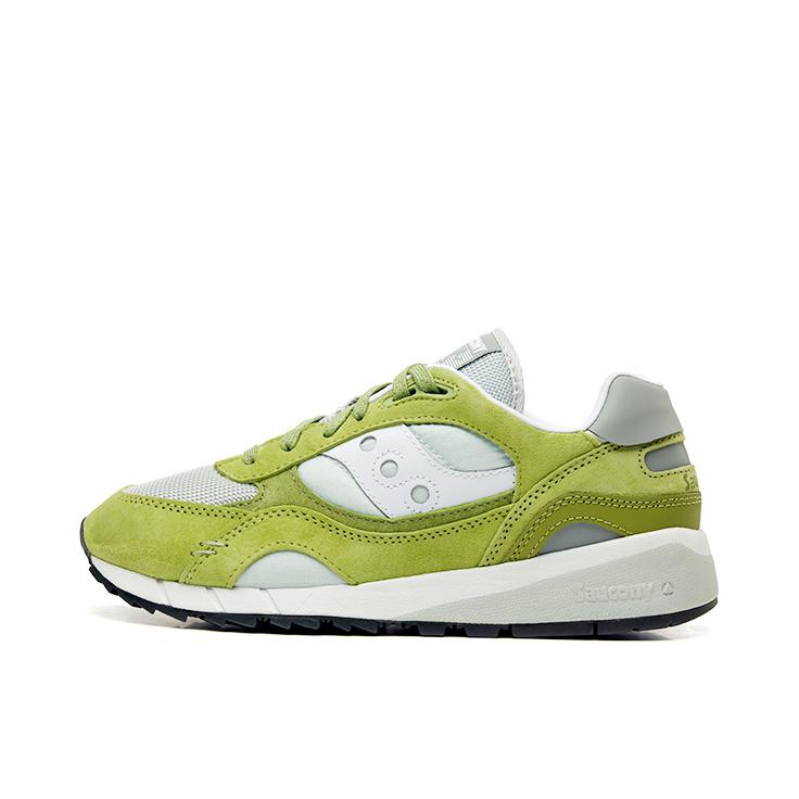 推荐商品：Saucony/索康尼 Shadow 6000 经典复古 防滑耐磨 舒适休闲 透气 防水 织物 运动 跑鞋 绿色/灰色/白色