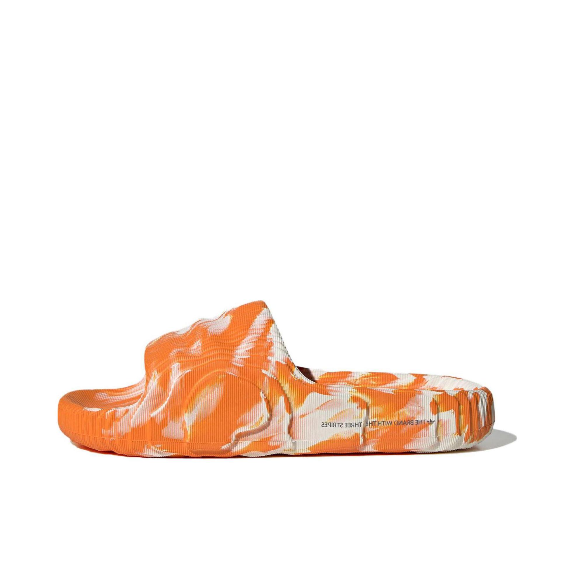 推荐商品：adidas Original Adilette 22 防滑耐磨 舒适轻便 百搭 一字 外穿 拖鞋 橘白