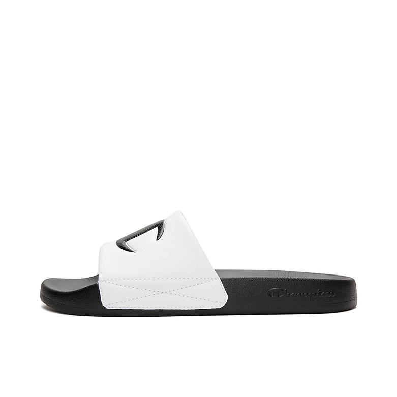 推荐商品：Champion/冠军 Athletics 潮流经典 轻便透气 舒适防滑 外穿沙滩 休闲百搭 运动 一字 拖鞋 白色/黑色/大Logo
