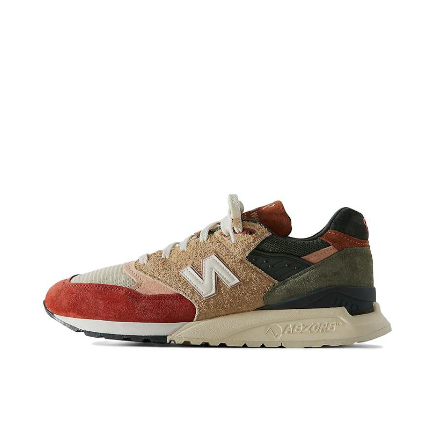 推荐商品：New Balance 998 跑鞋 复古慢跑织物网布舒适减震支撑低帮圆头 KITH联名/浅黄/酒红/墨绿