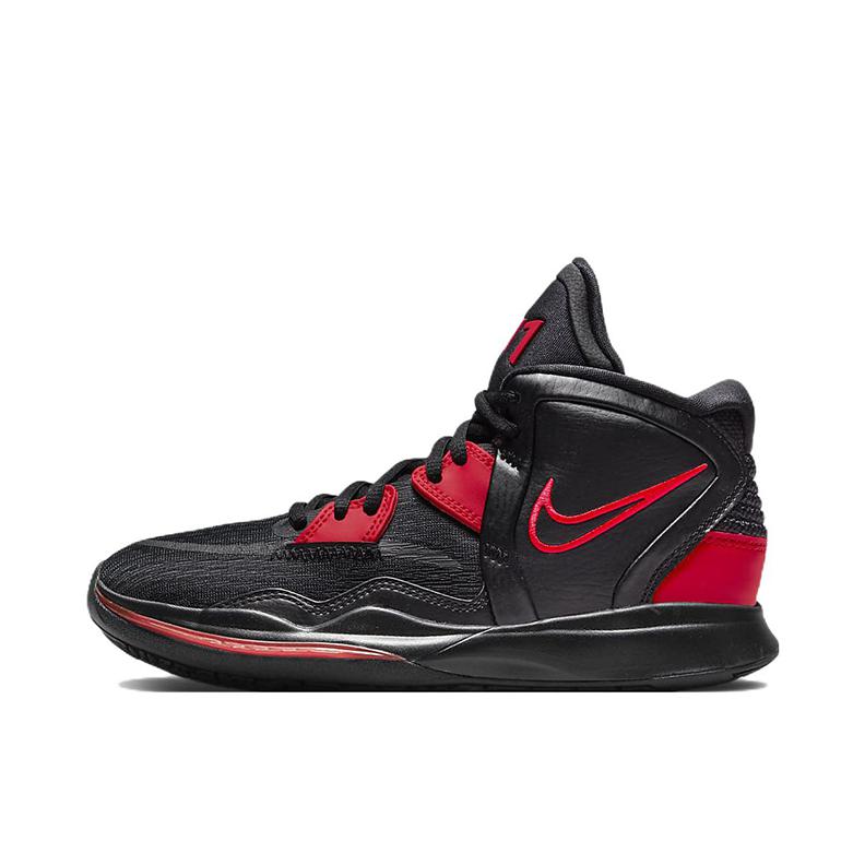 推荐商品：Nike Kyrie 8 infinity 欧文8 防滑耐磨 减震透气 包裹性 实战 织物 合成革 舒适百搭 篮球鞋 GS/黑色/大学红