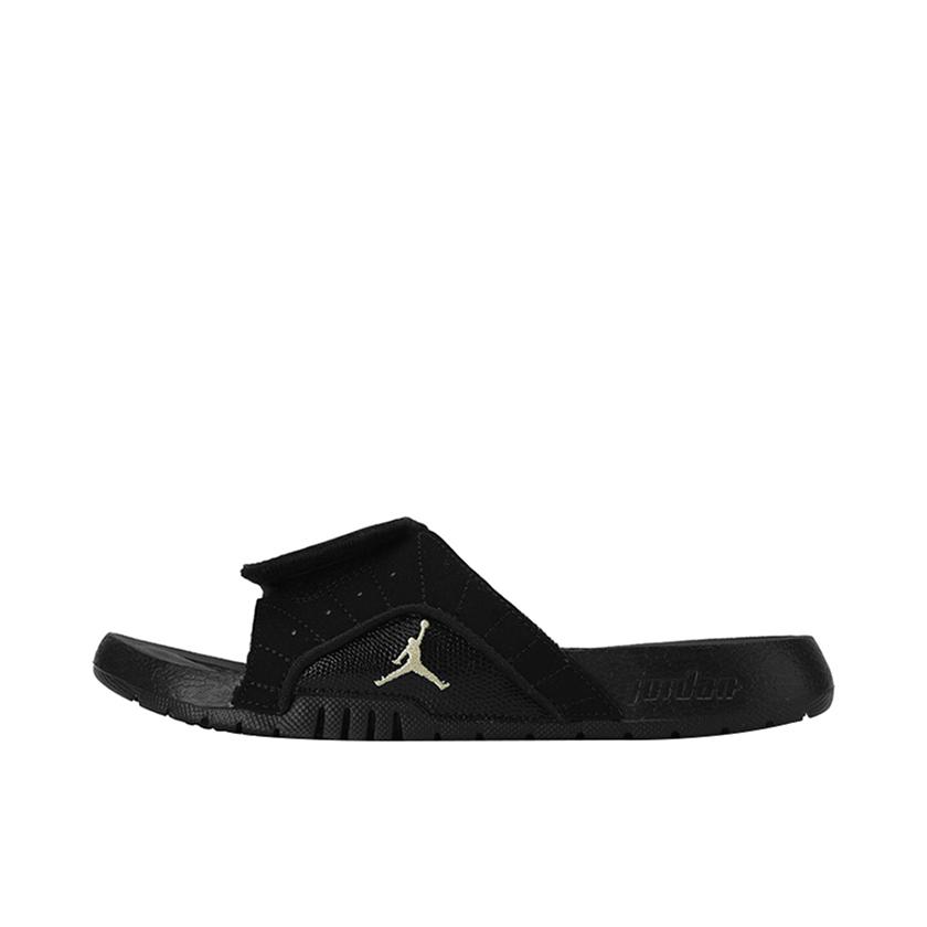 推荐商品：Air Jordan Hydro 12 沙滩 休闲运动 舒适防滑 一字 魔术贴 橡胶底 拖鞋 Black 黑