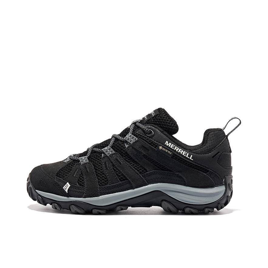 推荐商品：Merrell/迈乐 ALVERSTONE 2 GTX 防滑耐磨 防水 轻量 透气减震 徒步鞋 户外鞋 女款/黑色/深灰色