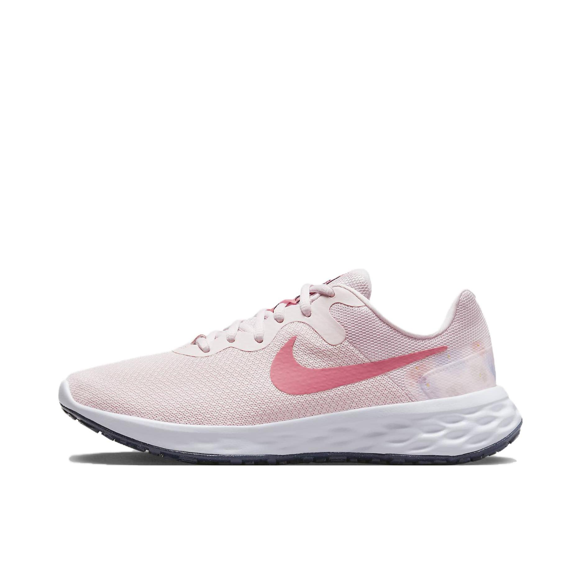 推荐商品：Nike Revolution 6 跑鞋 减震网面透气回弹圆头 女款/粉色/白色