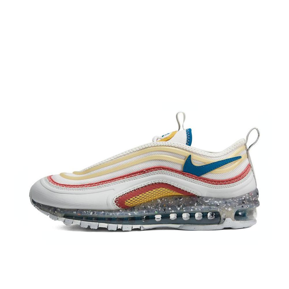 推荐商品：Nike Air Max 97 跑鞋 气垫减震全掌舒适透气防滑耐磨百搭复古织物合成革运动时尚圆头包裹性支撑 灰色/米色