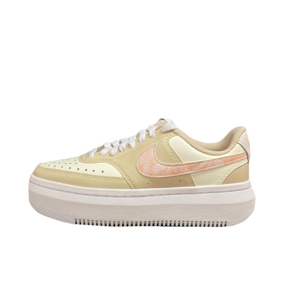 推荐商品：Nike Court Vision 1 Alta 板鞋 缓震舒适轻便耐磨厚底增高 黄色/白色/粉色