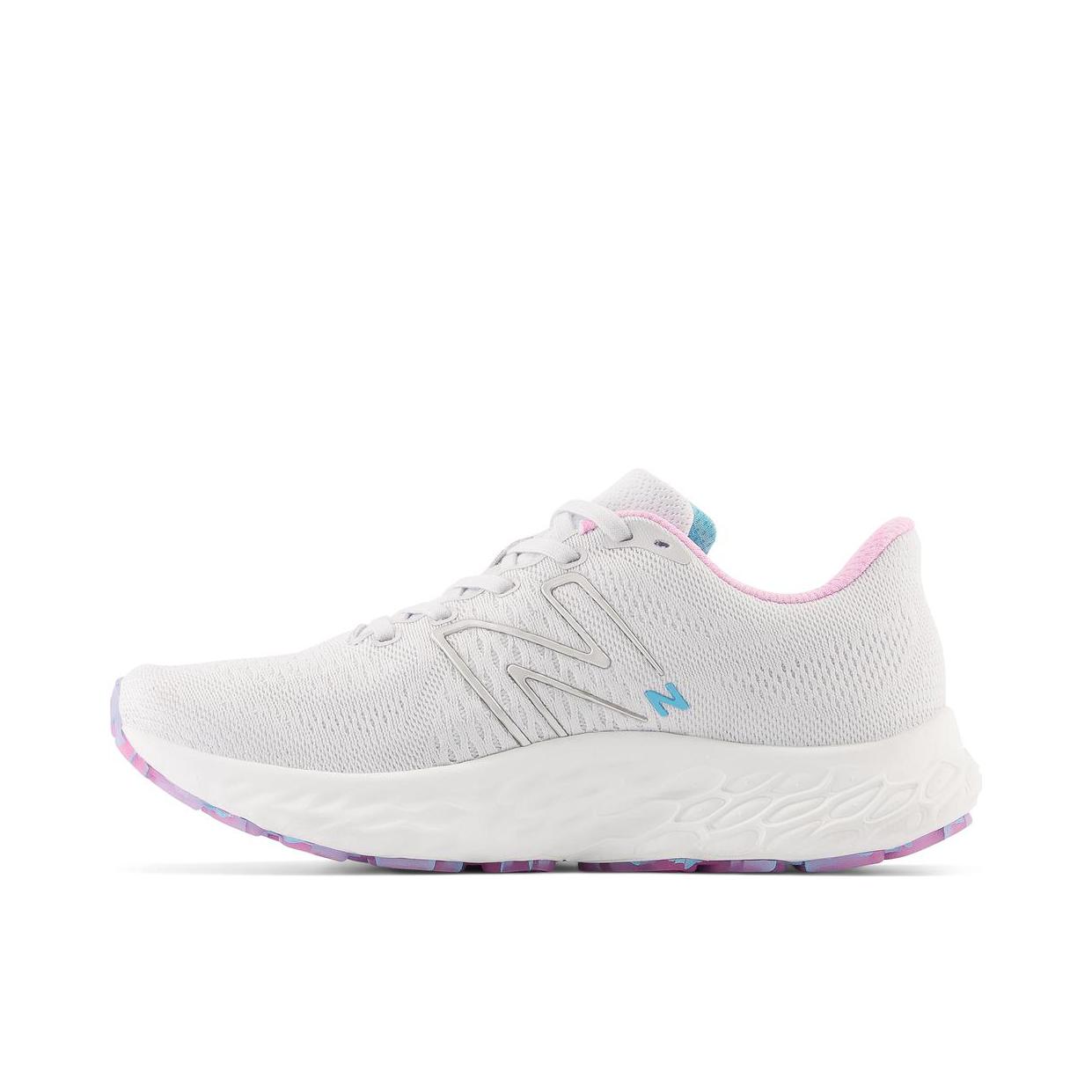 推荐商品：New Balance Fresh Foam X Evoz V3 跑鞋 缓震回弹防滑耐磨舒适网布透气轻盈织物马拉松平跟圆头 女款/灰色/粉色