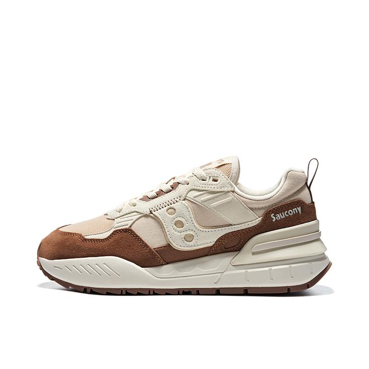 推荐商品：Saucony/索康尼 Shadow 5000 防滑耐磨 经典复古 减震回弹 舒适透气 轻便 运动 防水 低帮 跑鞋 米咖啡 