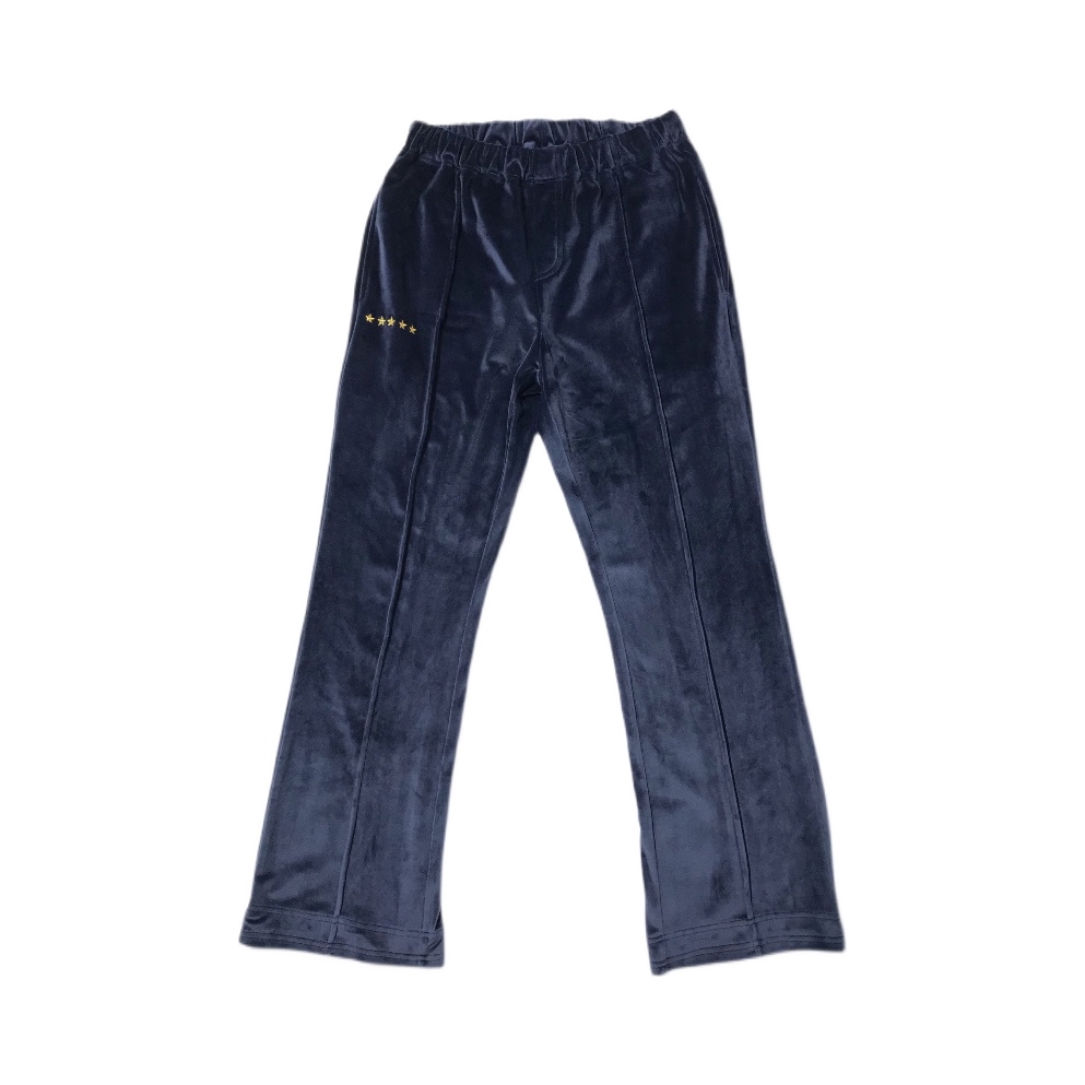 推荐商品：Merge Lab. 中缝拼接垂感微喇运动裤 丝绒蓝