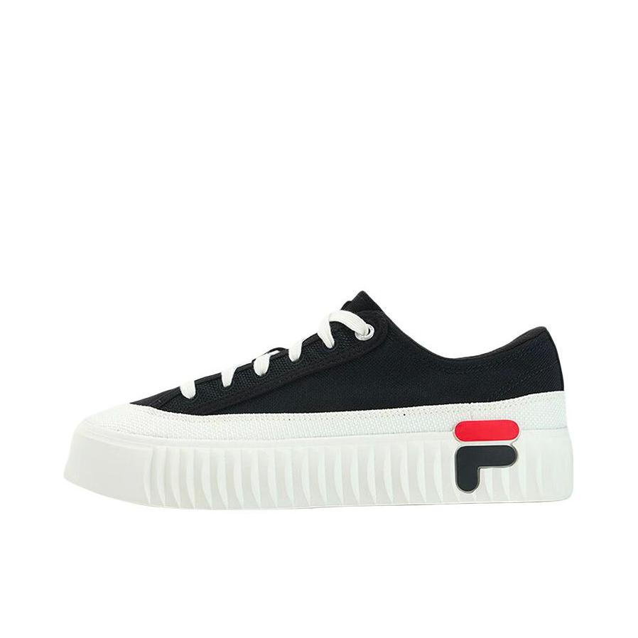 推荐商品：FILA/斐乐 Gear系列 潮流百搭 复古 防滑耐磨 舒适透气 软底 小白鞋 饼干鞋 帆布鞋 黑色/奶白