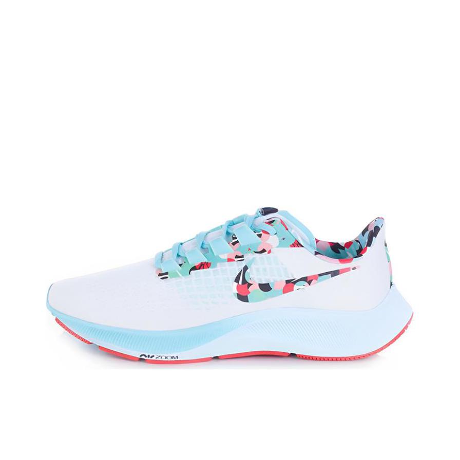 推荐商品：Nike Air Zoom Pegasus 38 跑鞋 气垫缓震透气舒适轻便防滑耐磨休闲运动织物圆头回弹平跟 、 女款/白色/淡蓝