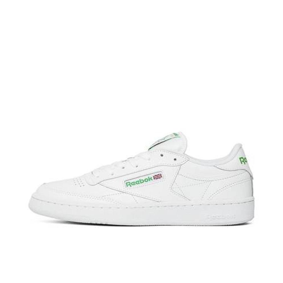 推荐商品：Reebok/锐步 Club C 潮流复古 百搭 舒适轻便 防滑耐磨 运动 T头 板鞋 White/Green 低帮/白色/绿色