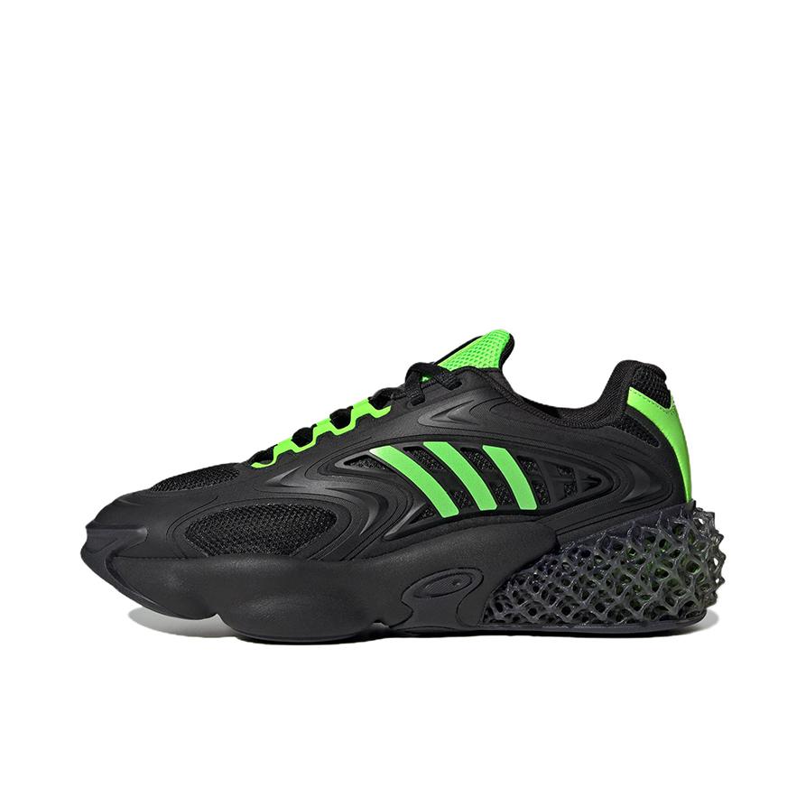 推荐商品：adidas/阿迪达斯 Originals 4D Krazed 耐磨防滑 织物 圆头 舒适 回弹 网布透气 潮流 网面 运动休闲鞋 黑色/绿色