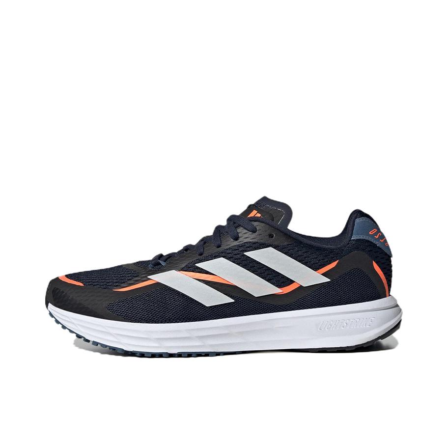 推荐商品：adidas SL20.3 跑鞋 舒适减震防滑耐磨网布透气织物合成革休闲运动低帮 黑色/白色/橙色