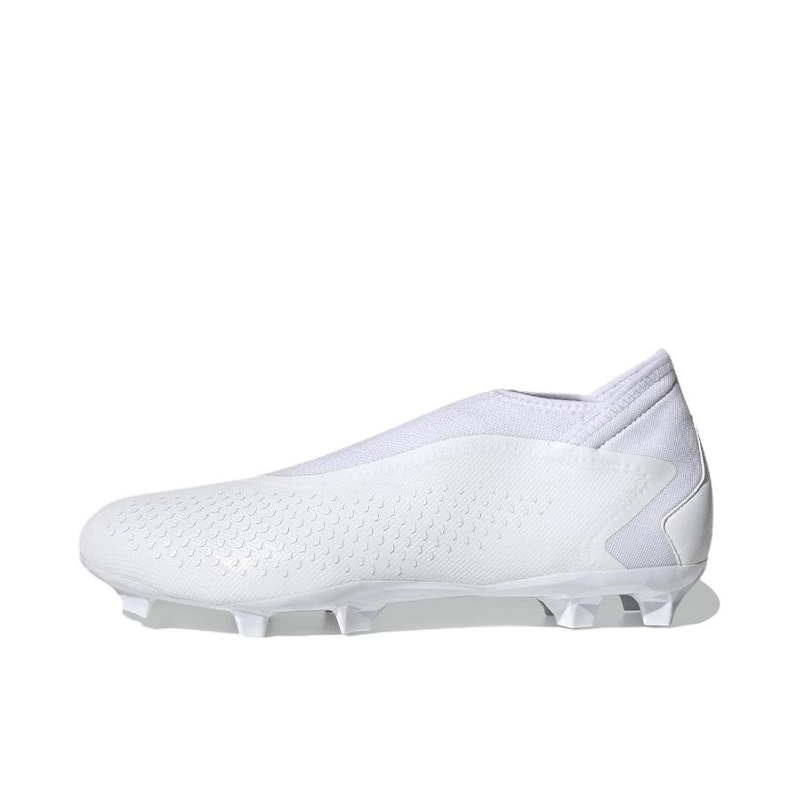 推荐商品：adidas Predator Accuracy.3 FG 中端 胶质长钉 硬天然草场 织物 包裹性 足球鞋 米白色