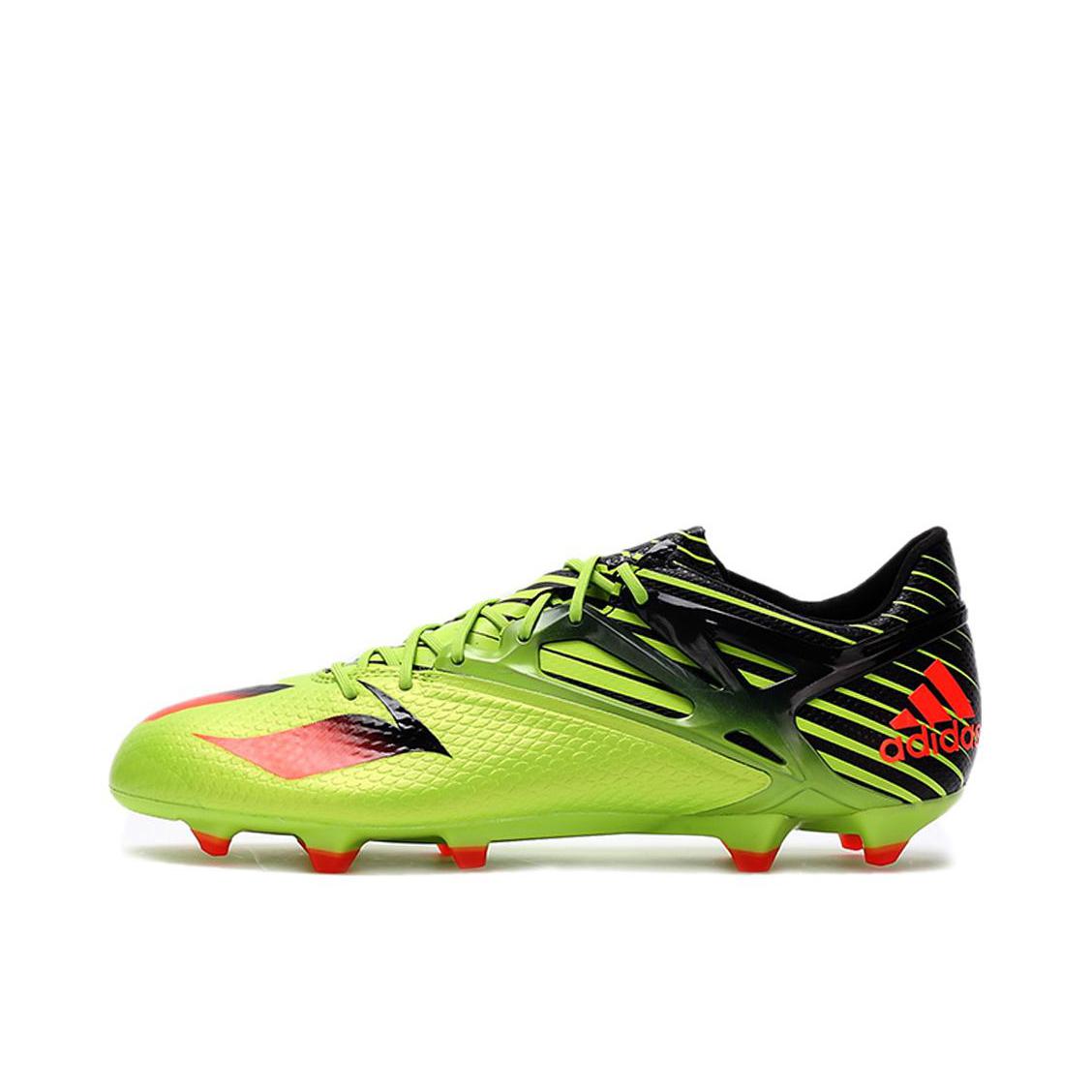 推荐商品：adidas Messi 15.1 FG/AG 顶级 混钉 人造草地 足球鞋 Semi Solar Slime/Solar Red/Core Black 荧光绿