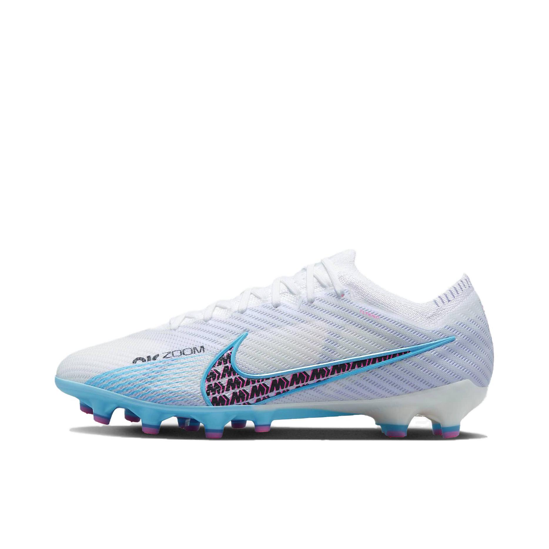 推荐商品：Nike Zoom Mercurial Vapor 15 Elite Pro AG 超顶级 胶质短钉 人造草地 圆头抓地包裹性织物 足球鞋 白色/蓝色