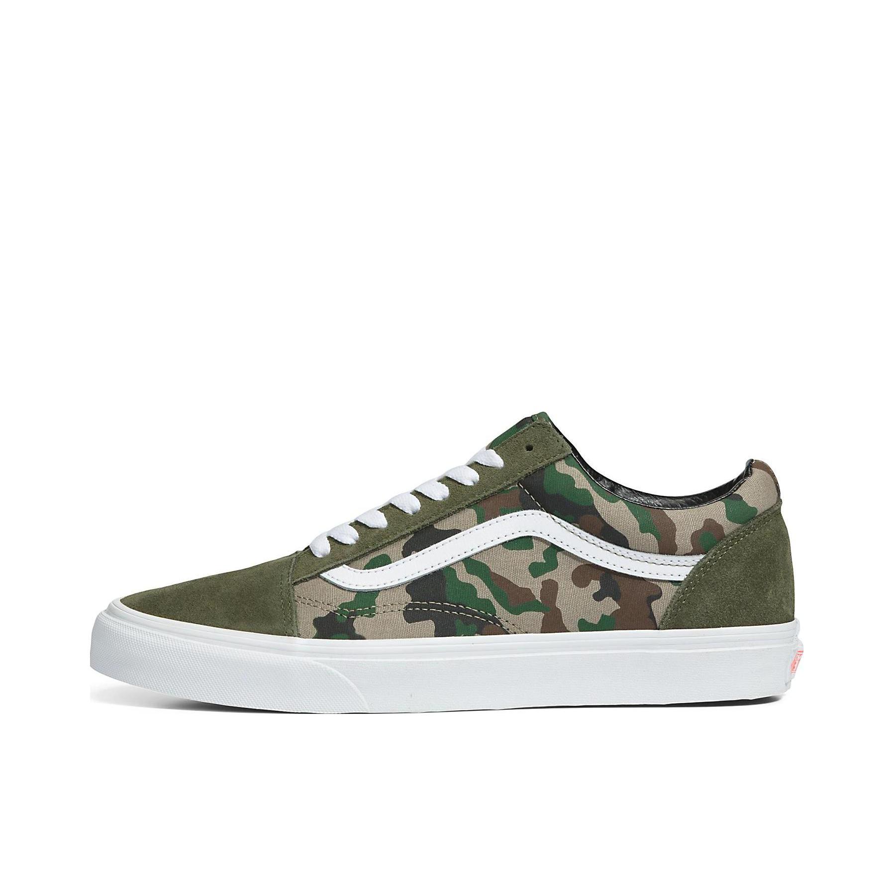 推荐商品：Vans/范斯 Old Skool 滑板鞋 板鞋 轻便防滑复古舒适经典 绿色/米色/迷彩