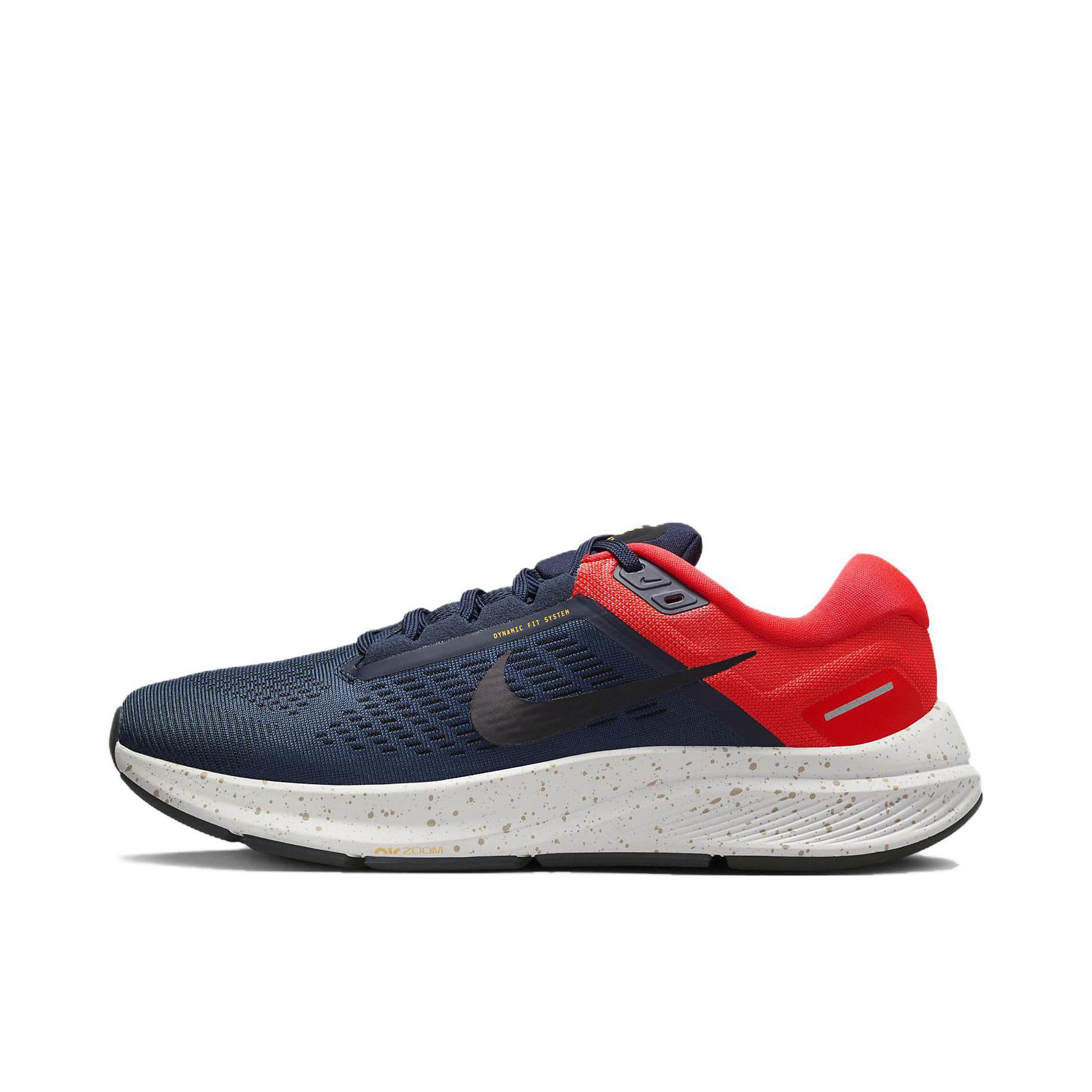 推荐商品：Nike Air Zoom Structure 24 跑鞋 碳板缓震轻便防滑耐磨织物回弹 蓝红色
