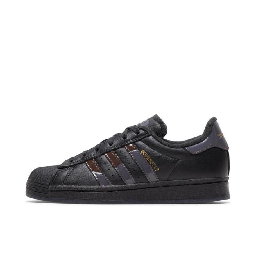 推荐商品：【宋雨琦同款】 adidas Originals Superstar 板鞋 轻便贝壳头薄底舒适百搭耐磨复古 黑色/深紫色