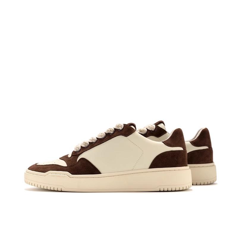 推荐商品：Footindustry/足下工业 拼接撞色 编织 运动休闲鞋 AUA401 棕红/米白