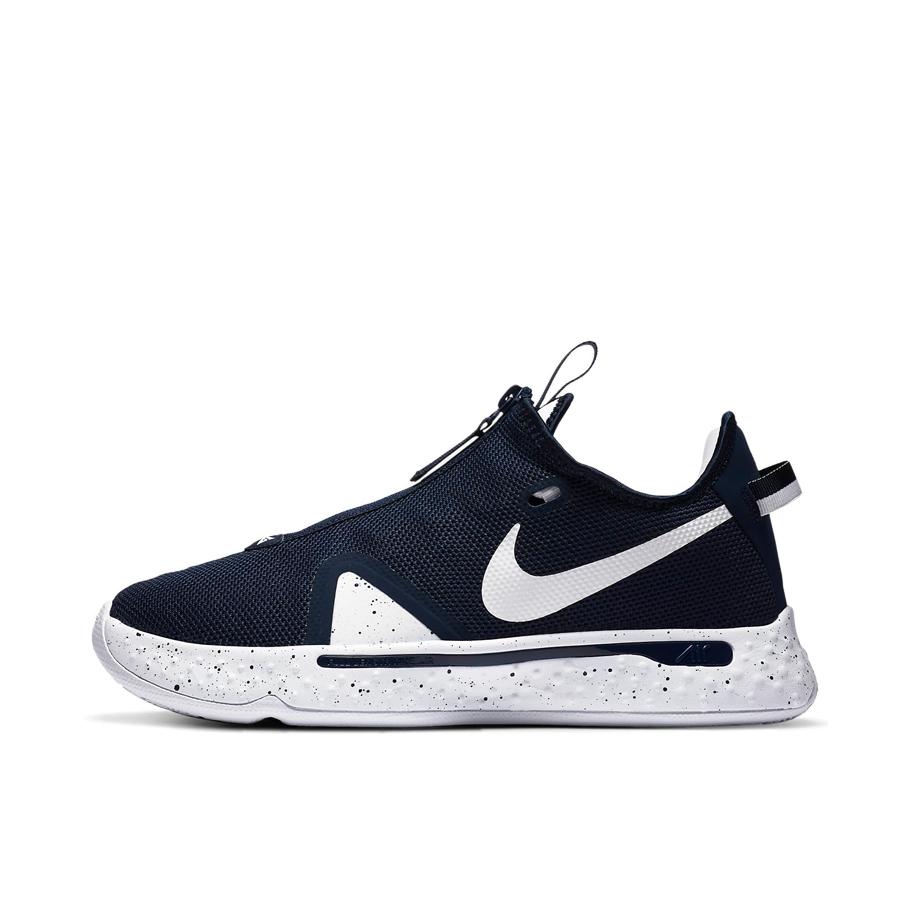 推荐商品：Nike Paul George Pg 4 保罗乔治4代 拉链 缓震透气训练抗冲击网布包裹性织物耐磨 实战 篮球鞋 国外版/深蓝/白色