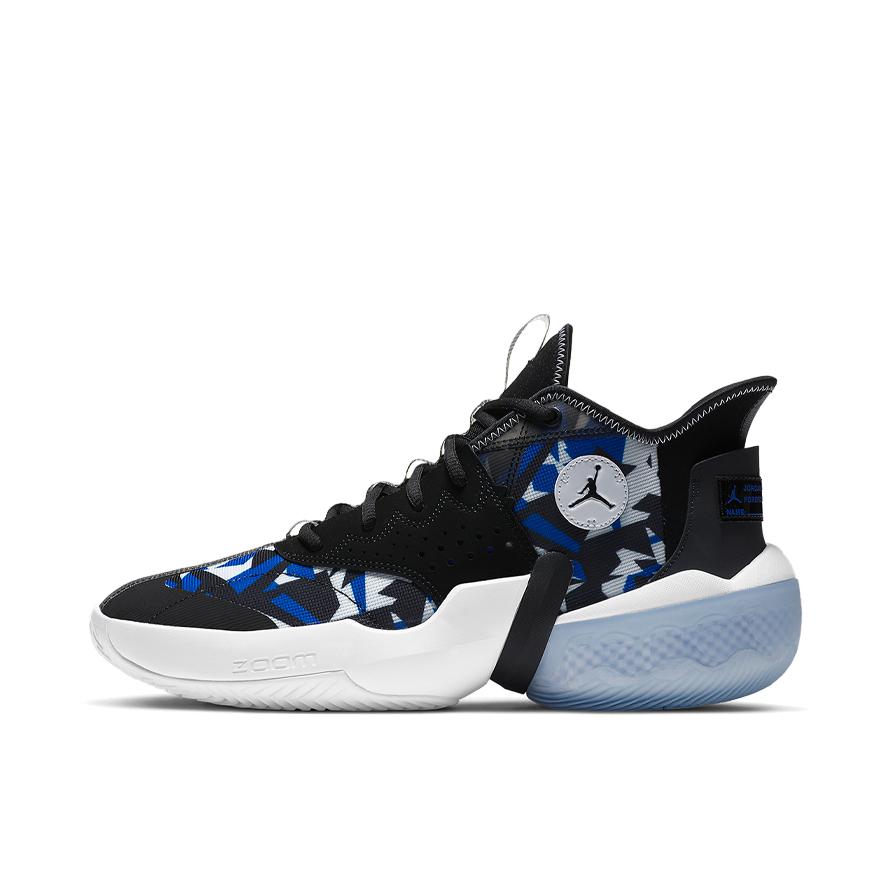 推荐商品：Jordan React Elevation 篮球鞋 缓震回弹防滑耐磨包裹性 PF 黑色/白色/赛车蓝