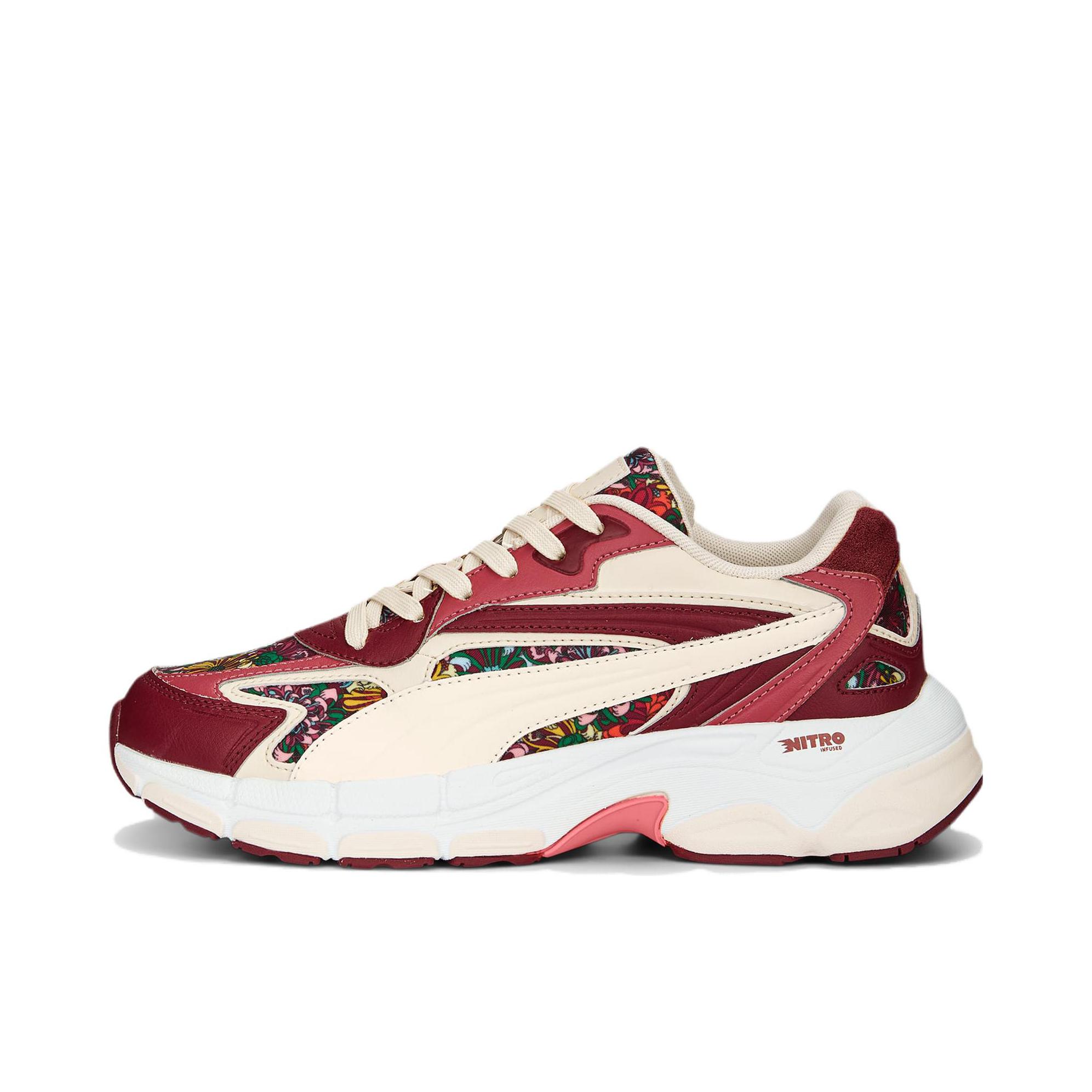 推荐商品：Puma/彪马 Teveris Nitro 运动休闲鞋 减震透气舒适耐磨潮流百搭复古圆头回弹 LIBERTY联名/女款/红色/乳白色