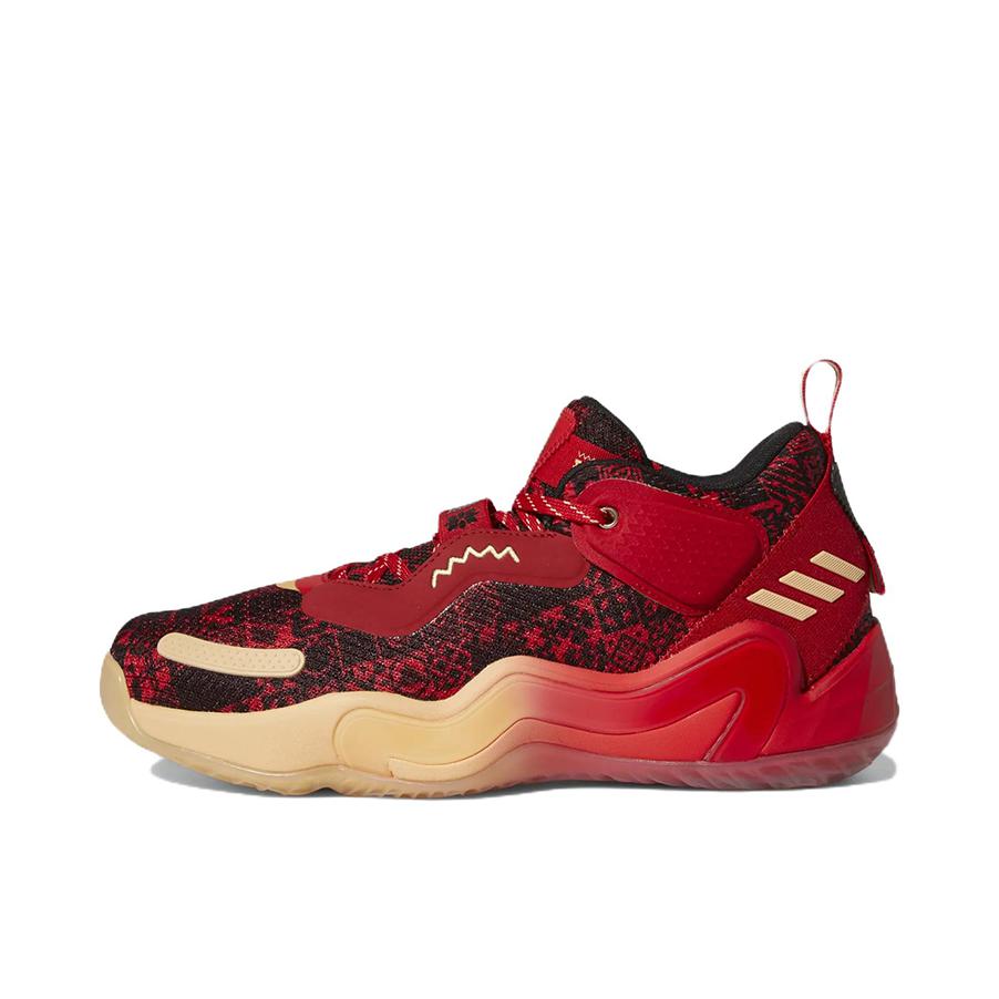 推荐商品：adidas D.O.N. Issue 3 米切尔3代 篮球鞋 透气减震耐磨实战包裹性支撑 浅猩红/琥珀黄/一号黑(GY0328)