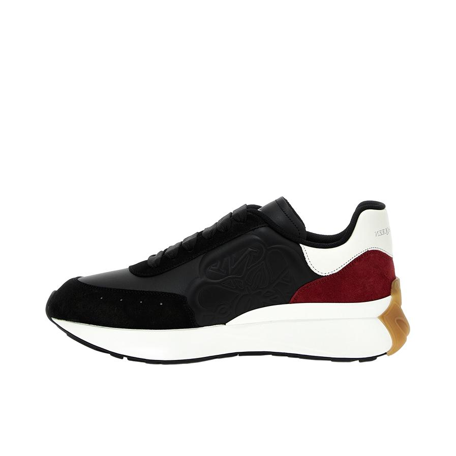 推荐商品：Alexander McQueen/亚历山大麦昆 Sprint 圆头 减震 简约 牛皮 运动休闲鞋 黑色