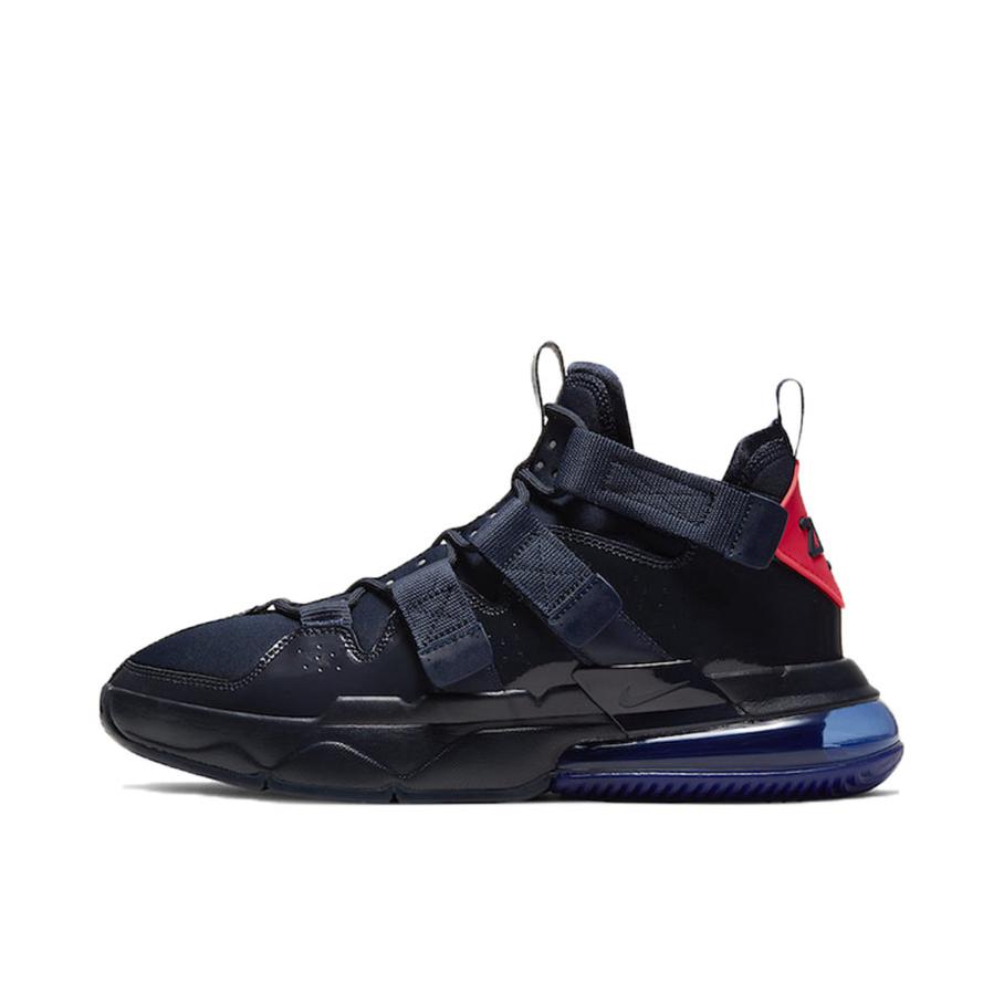 推荐商品：Nike Air Edge 270 运动休闲鞋 气垫舒适耐磨缓震轻便魔术贴拼接复古织物合成革 Obsidian 藏蓝/红色