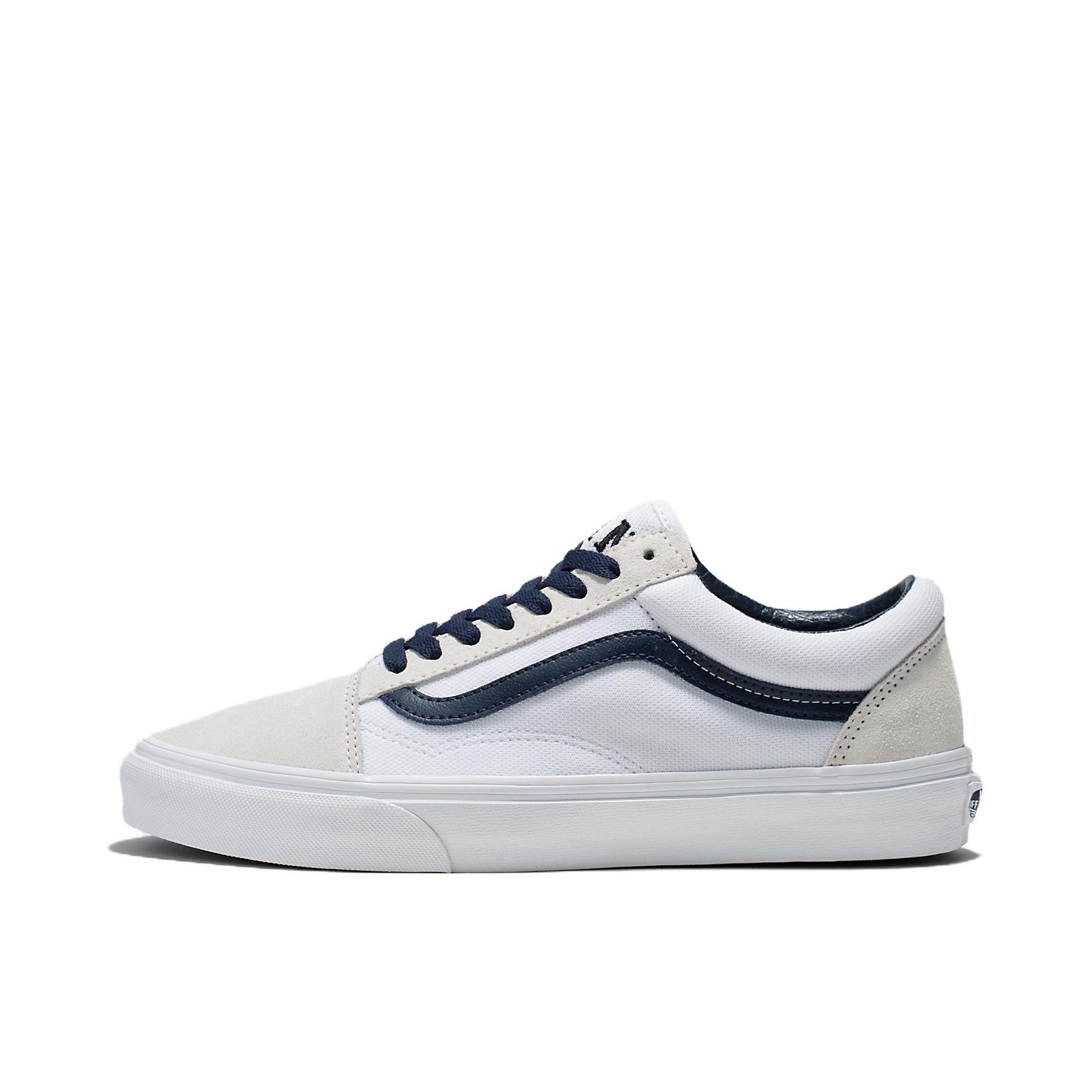 推荐商品：Vans/范斯 Old Skool 滑板鞋 板鞋 轻便防滑复古舒适经典 白色/浅灰色/蓝色