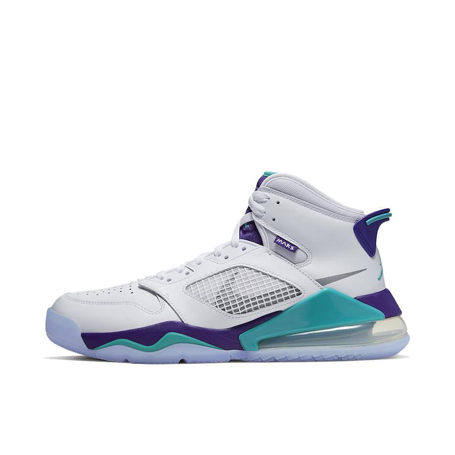推荐商品：Air Jordan Mars 270 运动休闲鞋 复古时尚舒适减震防滑耐磨实战气垫网布织物 Grape 白色/蓝色/紫色