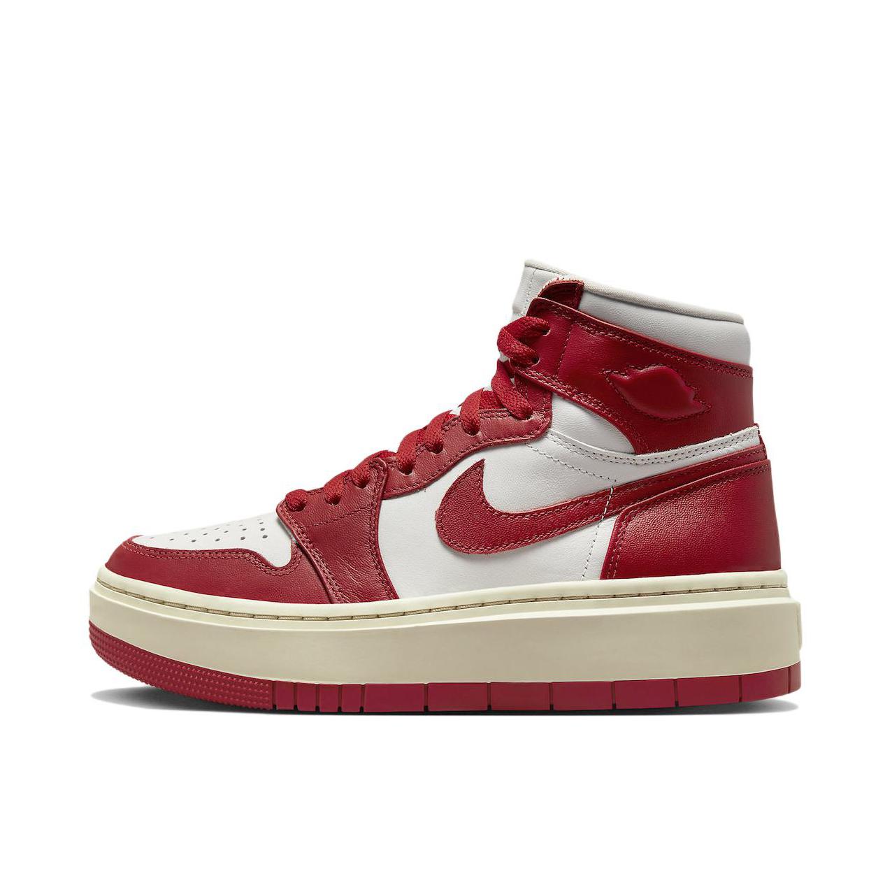 推荐商品：Jordan Air Jordan 1 elevate 板鞋 圆头厚底减震防滑复古增高 高帮/红色/白色