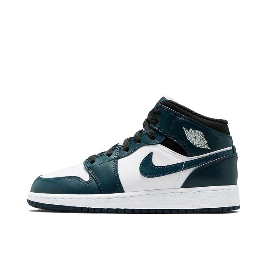 推荐商品：Air Jordan 1 板鞋 运动休闲鞋 复古潮流支撑合成革 Dark Teal GS/中帮/黑曜石