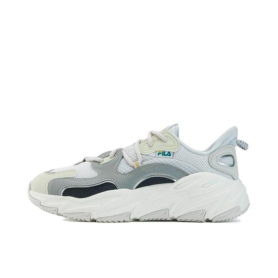 推荐商品：FILA/斐乐 Wave 海浪 网面透气 耐磨防滑 舒适轻便 圆头 厚底 合成革 织物 支撑 复古潮流 运动休闲鞋 女款/雨雾灰/合金灰