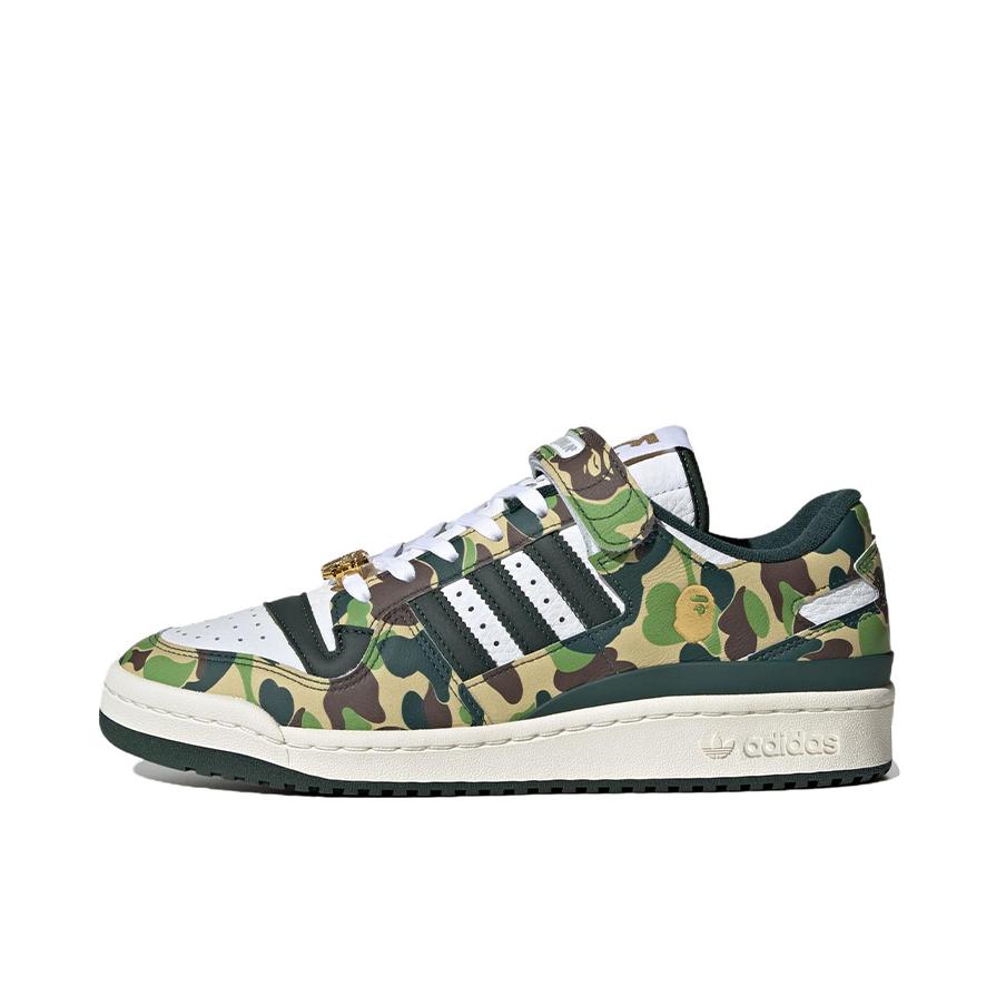推荐商品：adidas originals Forum 84 板鞋 复古轻便防滑贴合篮球风 A BATHING APE联名/白色/绿色