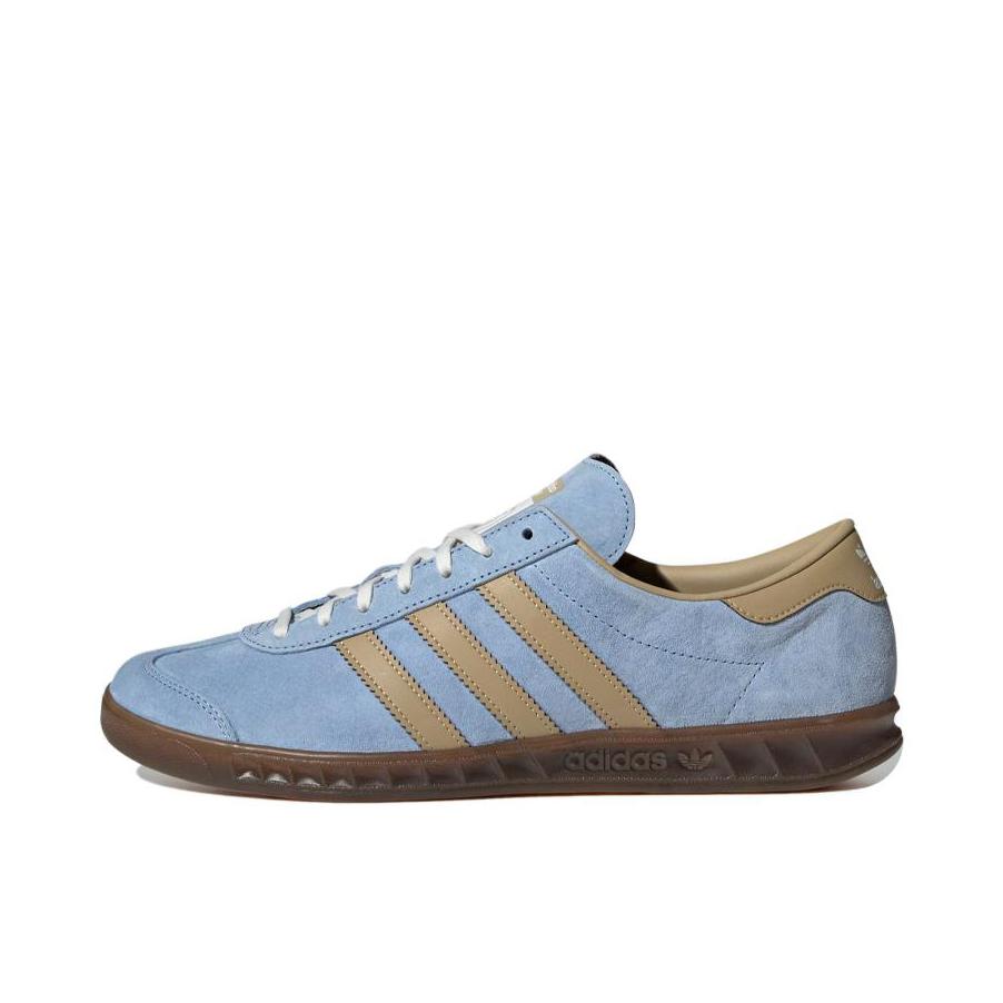 推荐商品：adidas Originals Hamburg 绒面革 复古 轻便 防滑耐磨 合成革 运功休闲鞋 蓝色/褐色