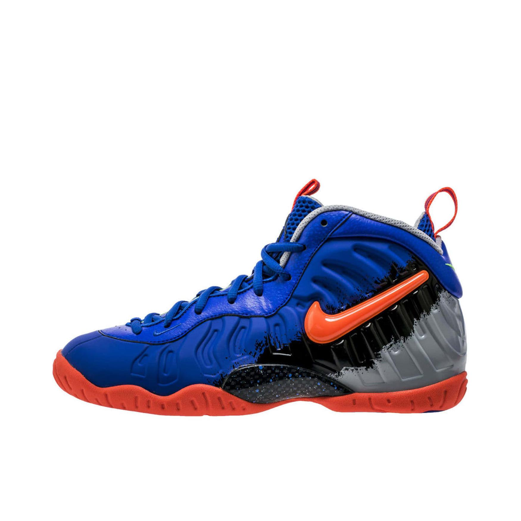 推荐商品：Nike/耐克 Air Foamposite Pro 篮球鞋 喷泡防滑耐磨复古运动中帮 NERF 蓝色/黑色/橙色