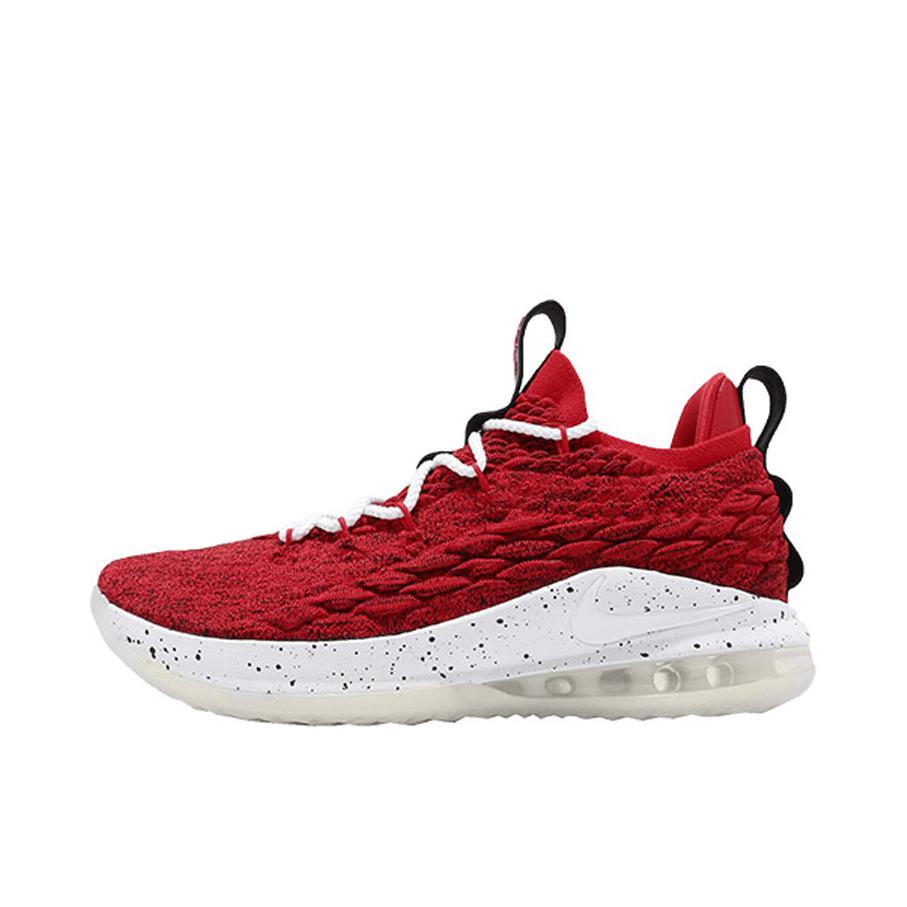 推荐商品：Nike Zoom LeBron 15 防滑耐磨 舒适透气 圆头 织物 实战 运动 篮球鞋 Low University Red 白红Low