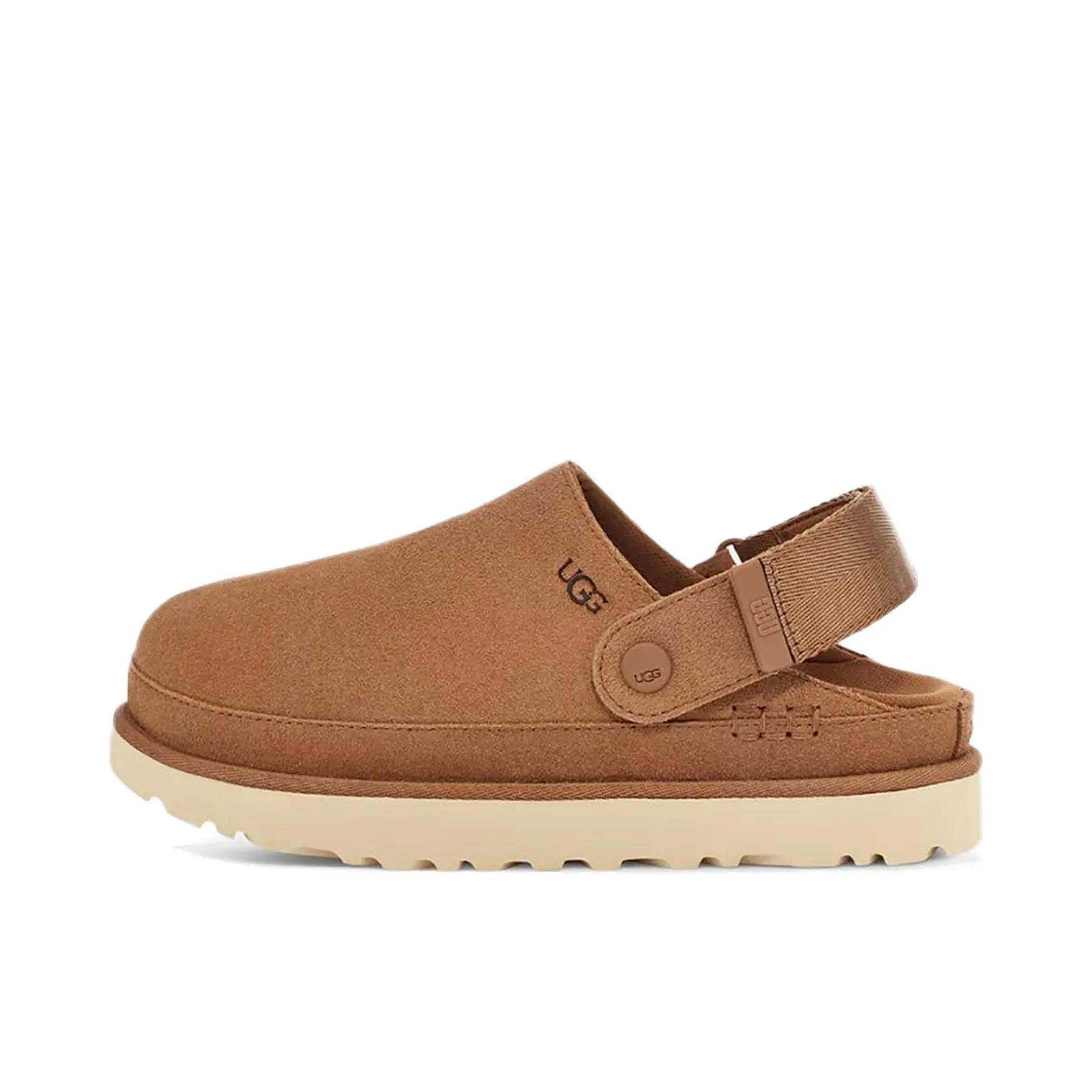 推荐商品：UGG Goldencoast Clog 休闲运动 时尚简约 舒适百搭 一脚蹬 可调节 包头 平底 二层牛皮 凉鞋 栗色/褐色