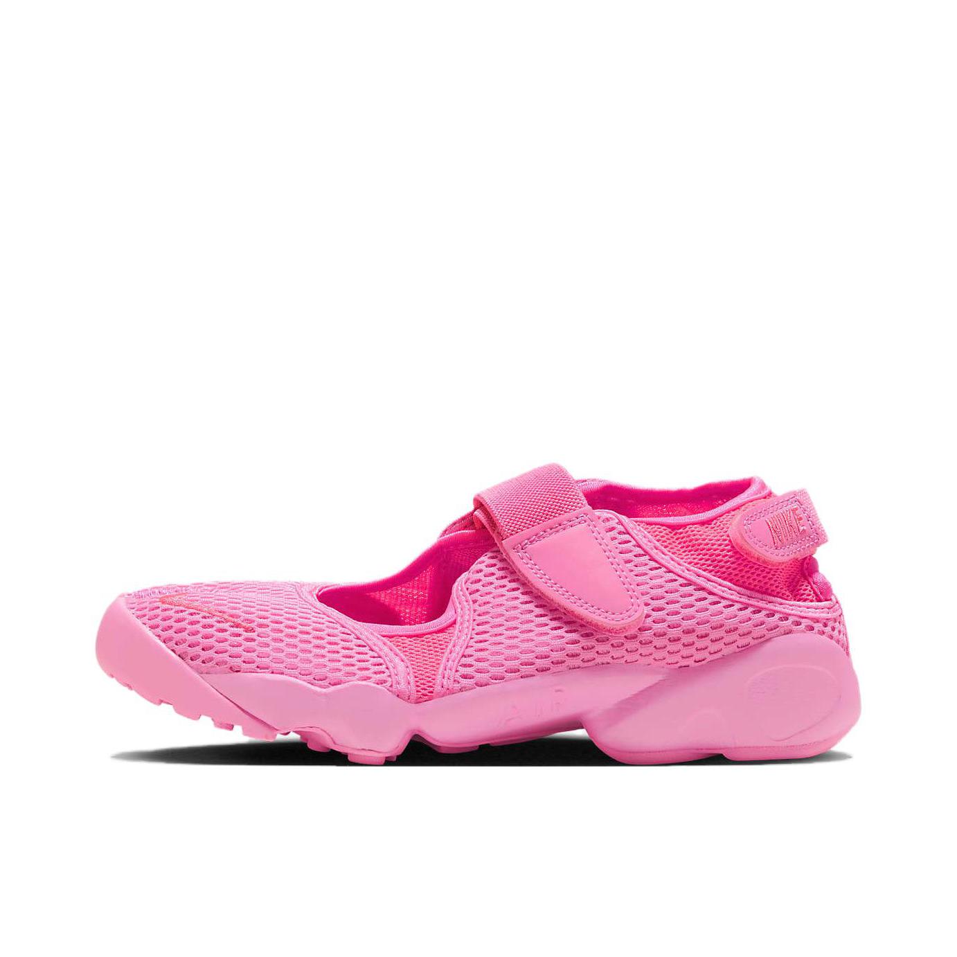 推荐商品：Nike Air Rift 分趾 防滑耐磨 缓震回弹 网面透气 舒适轻便 沙滩 魔术贴 百搭 运动休闲鞋 霞光粉