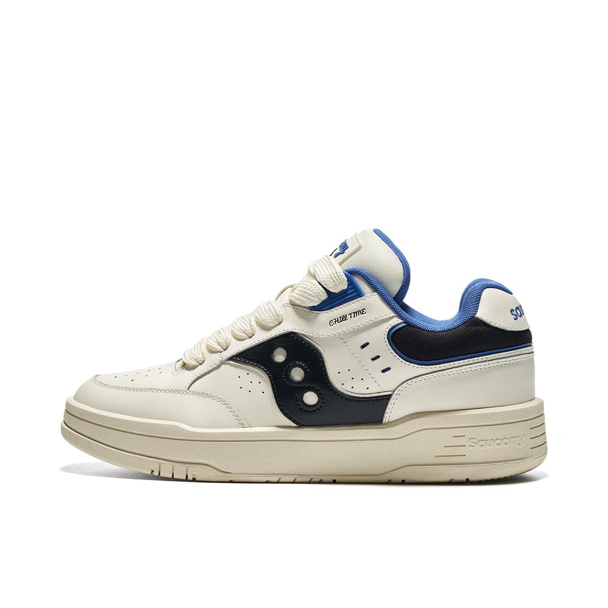 推荐商品：Saucony/索康尼 CHILLTIME 舒适耐磨 防滑减震 厚底 复古百搭 牛皮 增高圆头 绒面革 跑步 面包鞋 运动休闲鞋 米色/黑色/蓝色