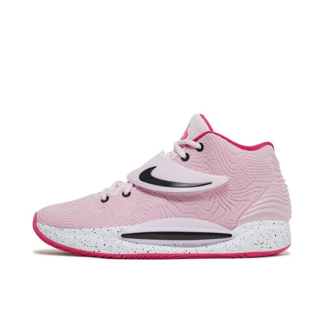 推荐商品：Nike KD 14 杜兰特 防滑耐磨 包裹性 圆头 支撑 实战 减震 织物 魔术贴 篮球鞋 Kay Yow 男款/粉色