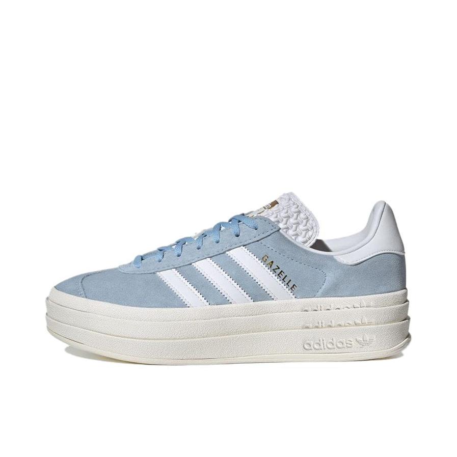 推荐商品：adidas Originals Gazelle Bold T头鞋 德训鞋 运动休闲鞋 经典厚底防滑耐磨贴合 白色/蓝色