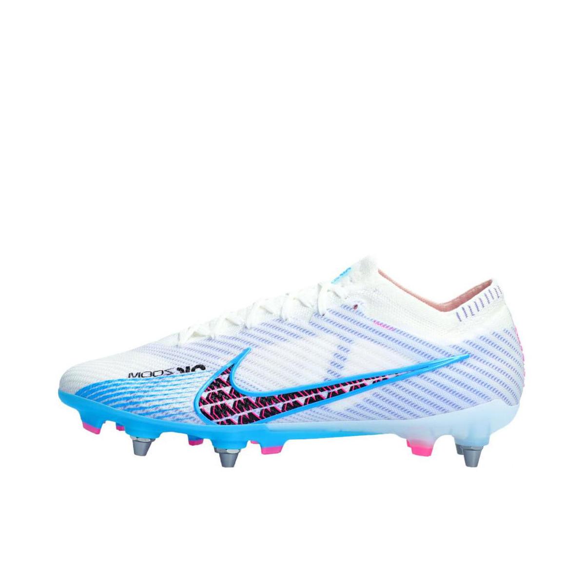 推荐商品：Nike Mercurial Vapor 15 Elite SG-Pro 顶级 钢钉 松软人工草地 防滑 足球鞋 白色/蓝色